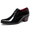 Chaussures formelles hommes chaussures habillées en cuir homme d'affaires Derby Oxford chaussure bout pointu talons hauts noir luxe mariage hommes bureau homme