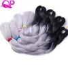 Ombre Jumbo Yaki Braiding Hair 100g 1 pcs 24inch Synthetic High Temperature Fiber Black Silver Gray Dark Green Brown Burgundy3292428