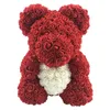 Flor artificial de 40cm de altura, urso de rosa, suprimentos para festa com coração de amor, presente de dia dos namorados, meninas, simulação de urso de pelúcia, abraço