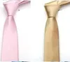 Gravatas masculinas de tamanho regular imitam seda cor sólida gravata de casamento simples comprimento DHL frete grátis
