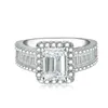 Choucong Oszałamiająca luksusowa biżuteria Prawdziwa 925 Srebrna Princess Cut White Topaz CZ Diamond Eternity Wedding Pierścień 288L