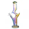 12.4 inchs tall colorful glass bongs hookahs smoking pipes bubbler dab rigs downstem perc chicha ice bong with 14mm bowl