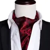 Envío rápido Ascot Classic Black Black Red Paisley Cravat Vintage Ascot Handkerchief Gufflinks Cravat Set para el banquete de boda para hombre AS-0028