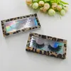 Anpassa förpackningsbox Leopard Print Glitter Rhinestone Lash Box Nyaste 3D 5D 25mm Mink False Eyelashes