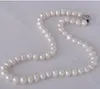 Collier de perles blanches naturelles de 8 à 9mm, 18 pouces, fermoir en argent 925, Bracelet et boucles d'oreilles gratuits