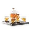 glass skull decanter