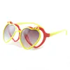 Mignon Coeur Cadre Enfants Lunettes De Soleil Flip Up Shade Double Lunettes Belle Coeurs Sharpe Bébé Lunettes 4 Couleurs