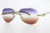 Erkekler için Tasarımcı Gözlük, Yeni Tasarım Güneş Gözlüğü Çerçevesiz Beyaz Beyaz Hakiki Boynuz Gözlük Unisex Sürüş Yuvarlak Oyma Yeşil Kırmızı Len