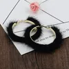 Wholesale-and the United States big-name popular hairy large circle earrings earrings exaggerated atmospheric girl heart Mink hair earrings