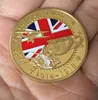기념품 전쟁 동전 1914 - 1918 Great War Coin 24K 금 도금 군사 메달 40 * 3 챌린지 동전 수집