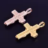 Men's Animal Snake Cross Pendant Necklace 4mm Tennis Chain Gold Color Bling Cubic Zirconia Hip hop Rock Jewelry 2.4x1.33 Inch