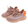 Детские кроссовки для мальчиков со светящейся подошвой из тканой сетки, дышащая детская обувь для девочек, детская спортивная обувь с мягкой подошвой