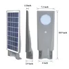 Solar Street Light Outdoor LED 15W 1800Lm 2-Types Installation Motion Sensor Dusk to Dawn Lithium Battery All in One Waterproof for Street G