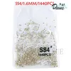 SS3SS8 1440PCS Clear Crystal AB Gold Flack 3D Non Fix Flatback Nail Art Decorations Strass Regeren voor kleding 07311122617