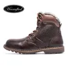 Diseñador- Tamaño 35 ~ 48 Zapatos de invierno hechos a mano de cuero natural genuino para hombres # BG1570