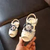 Летняя детская обувь Цветок Baby Girls Beach Pearl Teadler Sandals для дети Девушка Принцесса Крючок Крюк и Лорт Сандалии Обувь Обувь 21-30