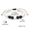 8mm Femmes Hommes Perles De Pierre De Lave Naturelle Chakra Bracelets Guérison Énergie Pierre Agate Blanche Bracelet Mode Diffuseur D'huile Essentielle Bijoux