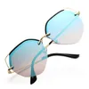 Fashion Women Semi-Rimless Sunglasses Irregular Polygon Sun Glasses Goggles Anti-UV Spectacles Cat Eye Eyeglasses Adumbral A++