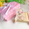 50st Baby Shower Favors Choice Crystal Collection Teddy Bear Ornament -Pink Heart for Girl Birthday Souvenir Nyfödd Dop gåva