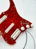 Rare Multifunction Red Tortoise Shell Guitar Pickups Pickguard SSH White Dual Track Pickup 20 tone switches Super Wiring Assembly