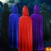 Fashion Adult Men Women Kids Costume Accessories Long Velvet Cape Hooded Cloak Cosplay Unisex Whole Halloween Accessory Outwea235A