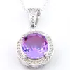 Luckyshine Fashion Pendant Bi colored Tourmaline Gems Vintage 925 Silver Women Pendant Necklace 10*10 mm With Chain Free shipping