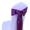 Wedding Chair Cover Sashes Satin Fabric Bow Tie Ribbon Band Decoration Hotel Party Supplies