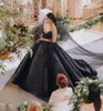 2019 novo vestido de baile preto vestidos de casamento gótico desejo saia de renda superior com mulheres frisadas vintage vestidos nupciais não brancos