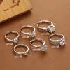 Classic Six-claw Diamond Rings Silver Plated Couple Women Marry Wedding Sets Engagement Jewelry Lovers for Women Bridal Bijoux