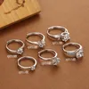 Klassische Sechs-Klaue-Diamantringe Silber Überzogene Paar Frauen heiraten Hochzeits-Sets Engagement-Schmuckliebhaber für Frauen Bridal Bijoux