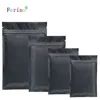 100pcs Ferimo Metallic Mylar ziplock bag flat bottom Black Aluminum foil small zip lock plastic storage bags wholesale