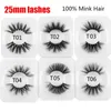 1 paar 25mm 5D soft mink haar valse wimpers piekerig pluizig dramatisch lange volume wimpers verlenging oog make-up gereedschap handgemaakt