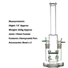 Twin joints water Groene honingraat percolator bongs bubbler dubbele 14mm joint glas dab rig pijpen