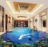 Papiers peints muraux de mur en 3D personnalisés Papiers muraux à la maison Décor Moderne Dolphin Ocean Salon Chambre à coucher Salle de bain Sticker PVC