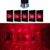 مصباح LED صغير لسقف السيارة على شكل نجمة ليلي جهاز عرض ضوئي محيطي USB ضوء ليلي داخلي محيط محيط جالاكسي مصباح ديكور إضاءة أحمر أزرق