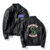Kvinnors Jackor FT Southside Riverdale Stand Collar Leather Serpents Män / Kvinnor Streetwear Brand South Side