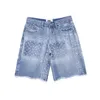 Heren jeans mannen vintage cashew bloem print shorts mannelijke streetwear hiphop gebroken hem losse casual denim shorts1
