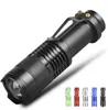 SK68 xpe Q5 LED Tactical Flashlight Zoom mini portable torch lights outdoor Camping lantern Fishing lamp Travel hike lights with pen clip