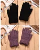 Women Gloves Winter Knitted Gloves Touch Screen Mittens Keep Warm Female Winter Full Finger Stripe Gloves Fashion Autumn D34