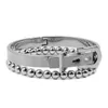2 stks / set Mannen Armband Bangle Armbanden Mode Titanium Staal voor Type C Twisted Strands