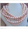 Naturalne Ogromne Morze Południowe 10-11mm Pink Pearl Necklace 50 "14K Złoto Zapięcie