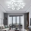 Lustre à LED moderne en acrylique noir / blanc pour salon Chambre à coucher LED Lustres Grand plafond lustre lumineux luminaires AC85-260V