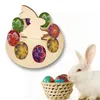 Scaffali per uova di Pasqua in legno per bambini, coniglietto, modello di gallina, porta uova, accessori per la decorazione pasquale QW9723