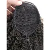 Ali Magic 4B 4C Afro Kinky Curly Penytails Extensions One Piece Mongolian Clip In Human Hair Extension Ponytails Natural Black