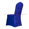 20PCS Universal Wedding Chair Covers Stretch 3D Rosette Spandex Chair Cover Red White Gold For Hotel Party Banquet Wholesale