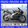 Aprilia RS-250 Gloss Black RSV250 RS250 1995 1997 1997 1997 1997 1997 1997 1997 1997 RSV250RR RS250R 95-97 RSV 250 RS 250 95 96 97フェアリング