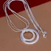 Hot sale Plated sterling silver necklace 18 inches Double sand O necklace DHSN056 ;Brand new 925 silver plate Pendant Necklaces jewelry