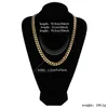 Collana a catena a maglie cubane Miami in oro 18 carati con fibbia di diamanti regalo di gioielli hip-hop con zirconi ghiacciati