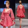 2020 Новые короткие кружева MNM Couture платья вечерняя носить V-образным вырезом с длинным рукавом с длинным рукавом с длинным рукавом.