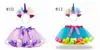 Saia tutu meninas do arco-íris Pettiskirt Unicorn Headband 2PCS Define Tulle Tutu Dança Saias Verão Kids Clothing 11 Designs Opcional DHW2295